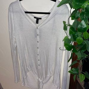 Long Sleeve Tie Top